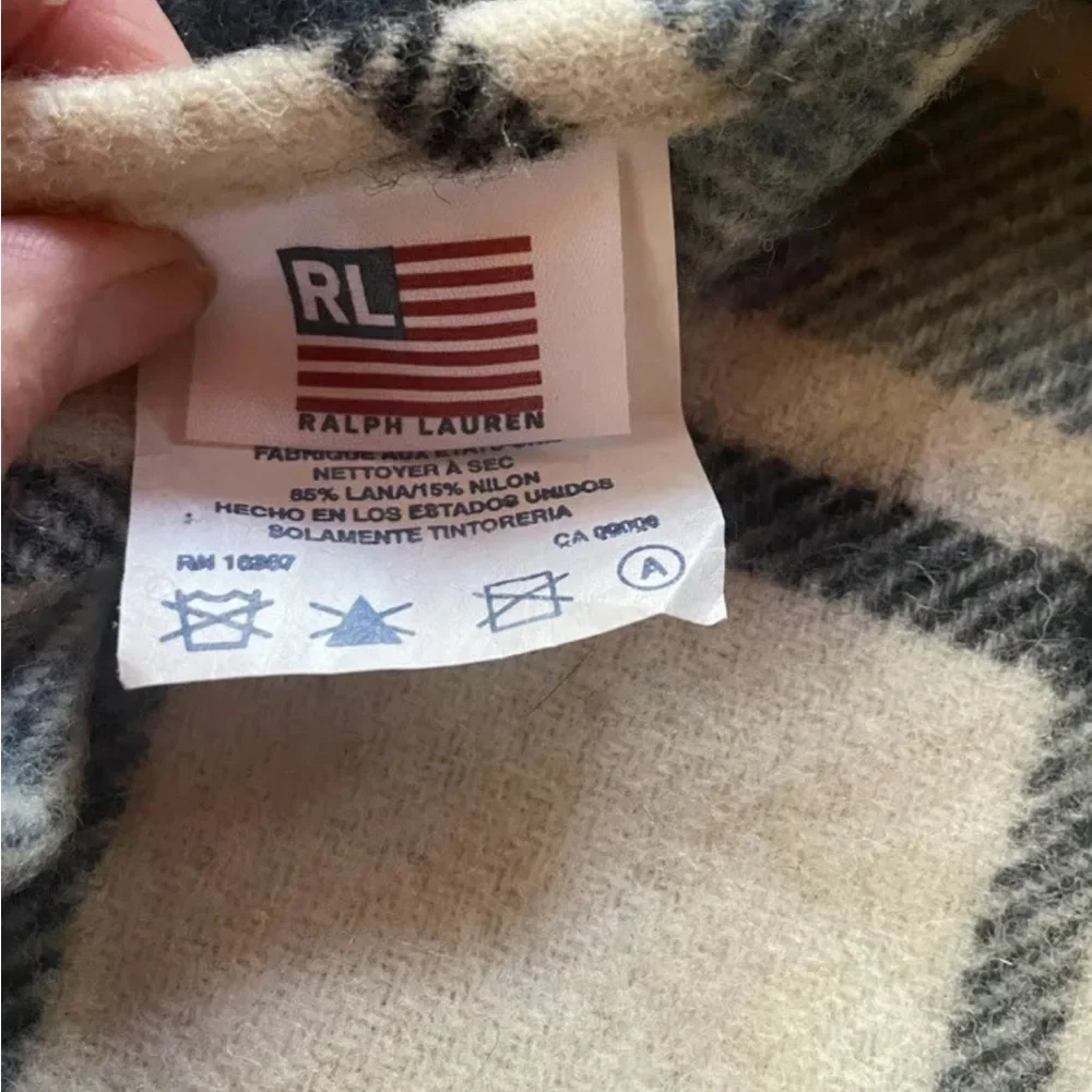 RALPH LAUREN WOOL PLAID KNIT EURO PILLOW SHAM 26 x 26